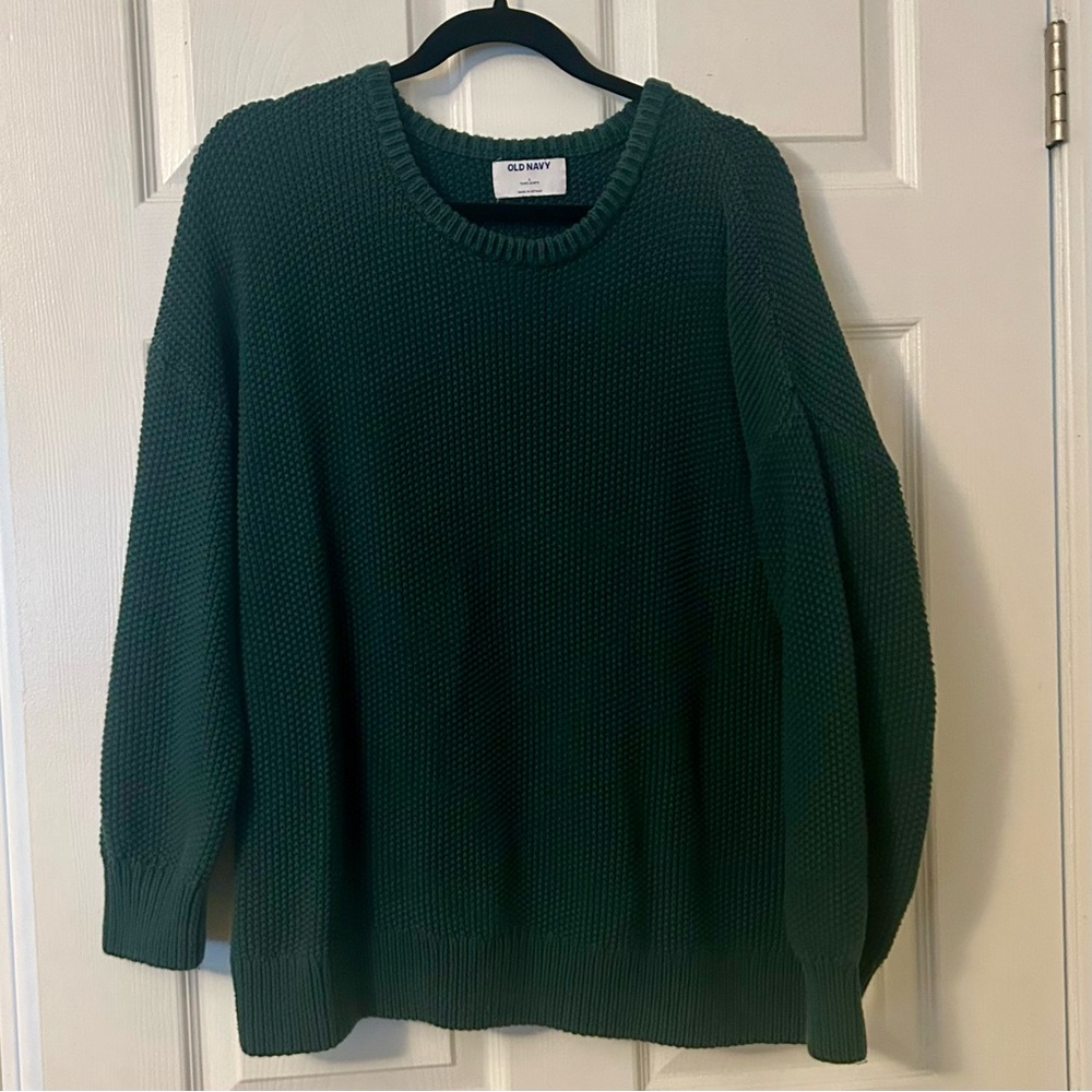 Old Navy Green Woven Knit Sweater
